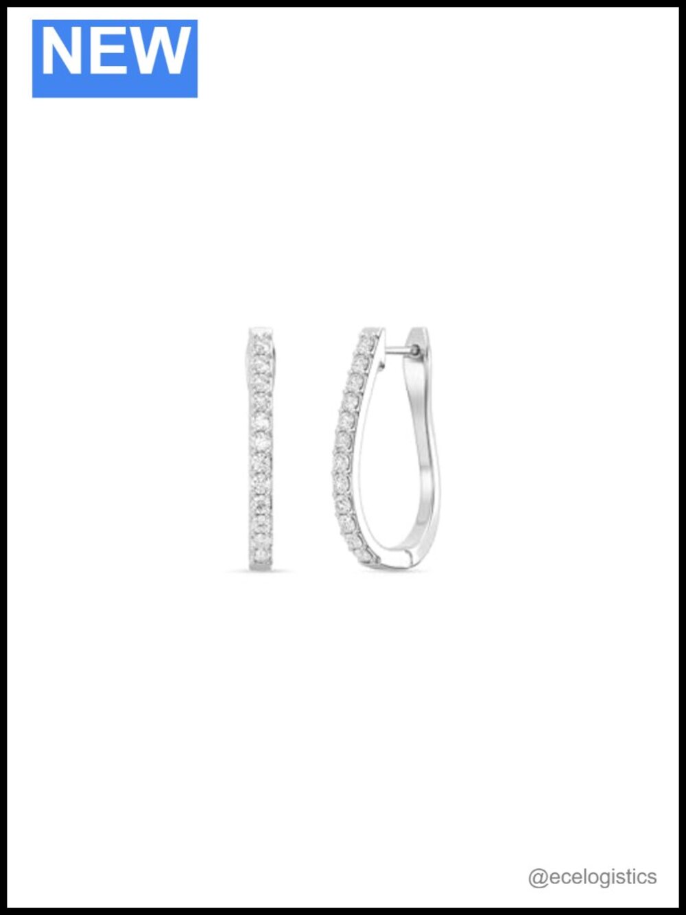 Lab-Grown Diamond Hoop Earrings in 925 Sterling Silver and 14KT Yellow Gold